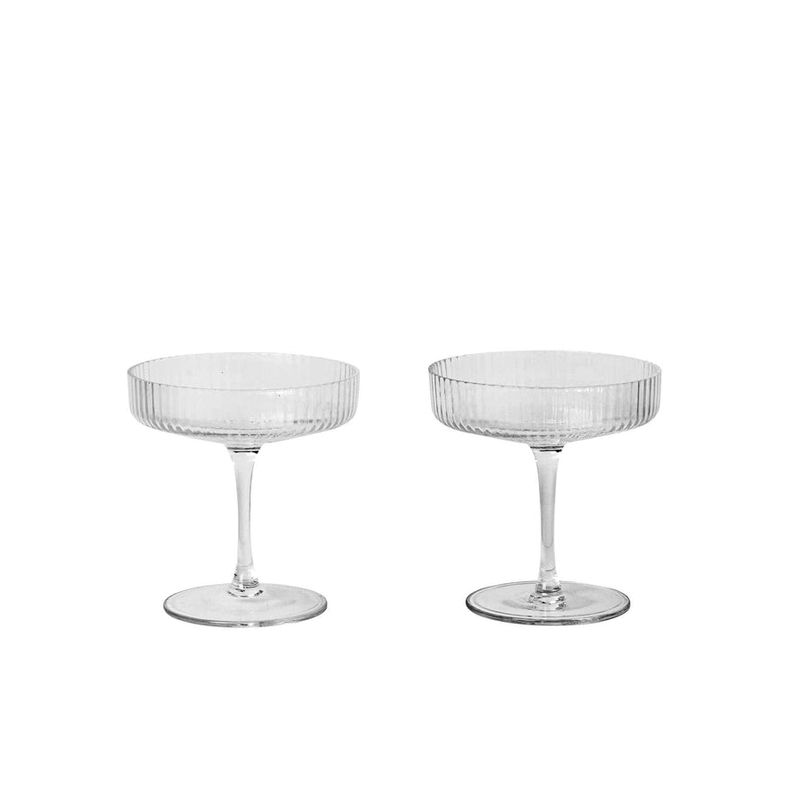 ferm LIVING Ripple Champagne Saucer - Set of 2