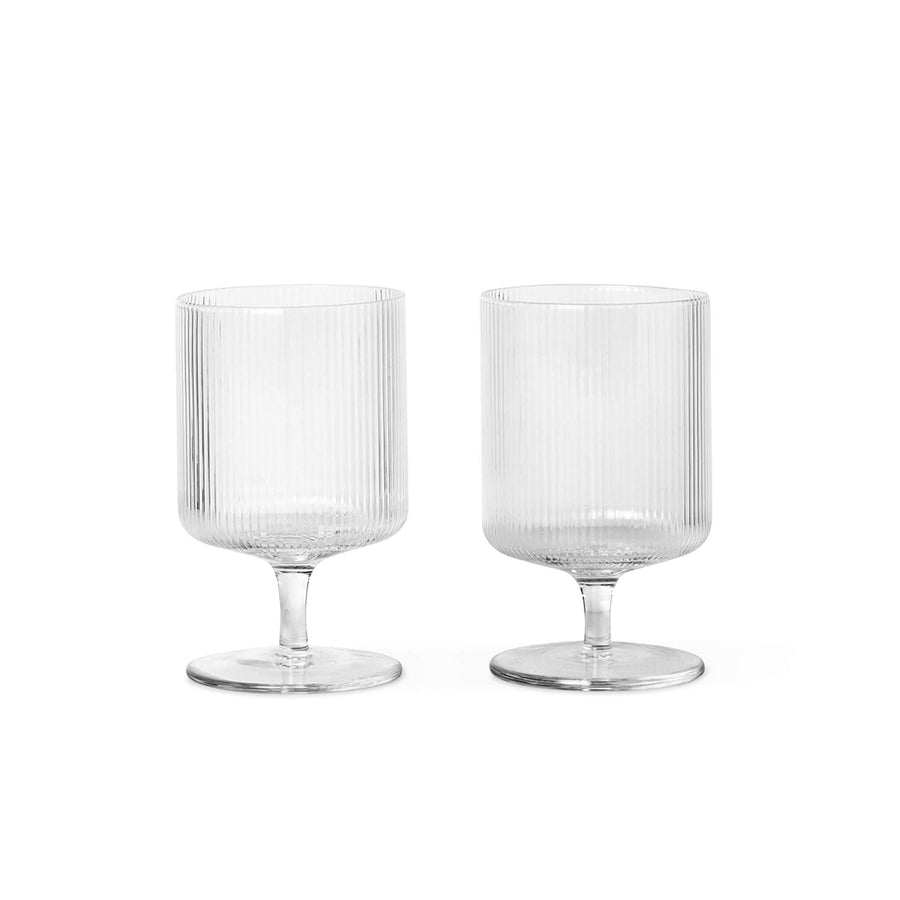 ferm LIVING Ripple Wine Glasses - Set of 2 - Clear