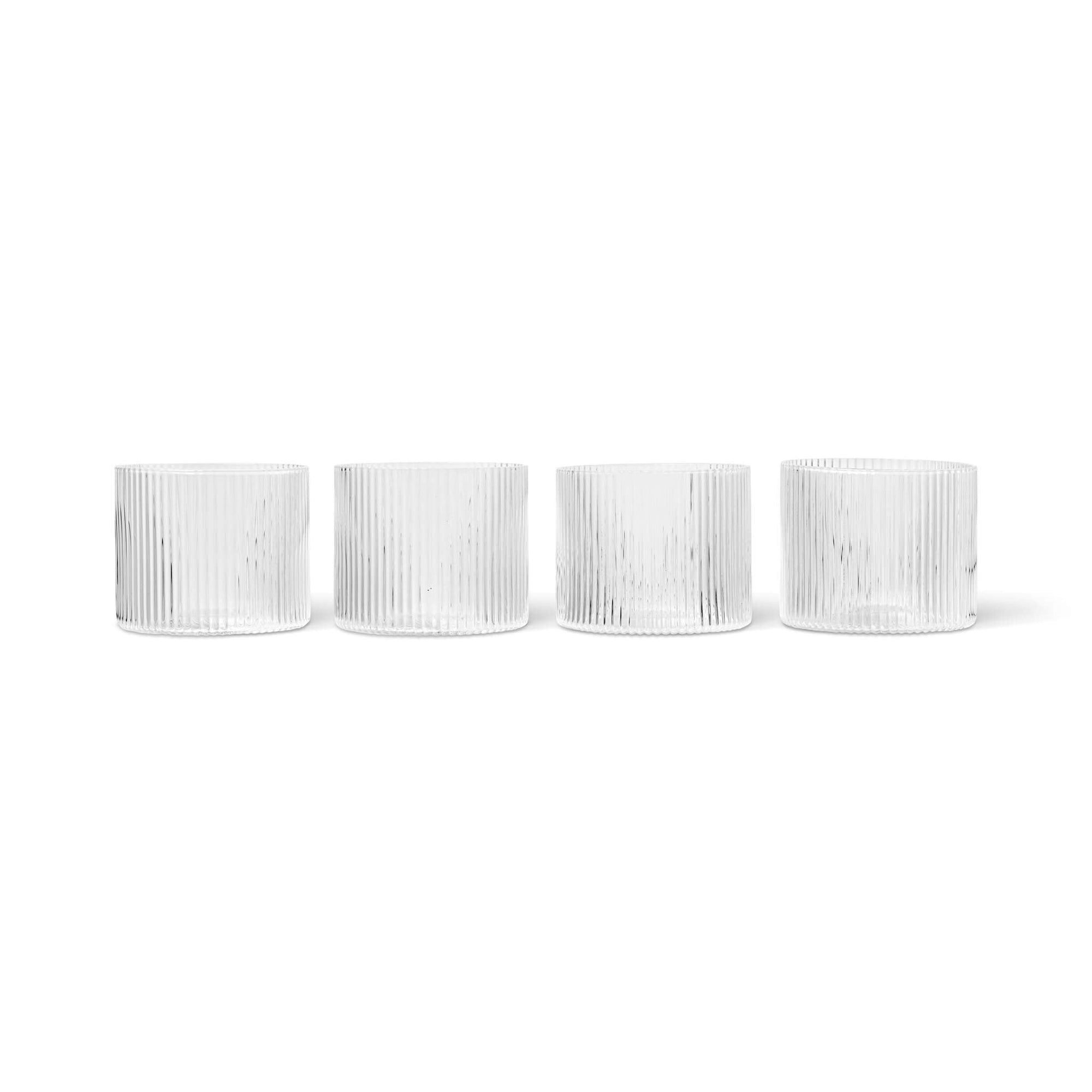 ferm LIVING Ripple Low Glasses - Set of 4 - clear