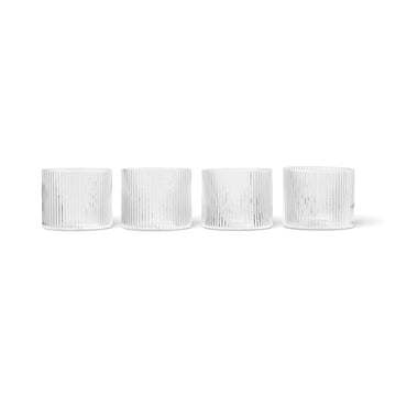 ferm LIVING Ripple Low Glasses - Set of 4 - clear